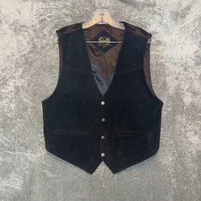 Scully Men Classic Cowboy Genuine Leather Acetate Satin Adjustable Back Vest L