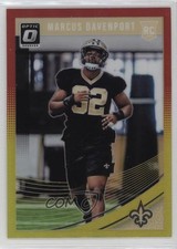 2018 Donruss Optic Rookies Red & Yellow Prizm Marcus Davenport #106 1u6