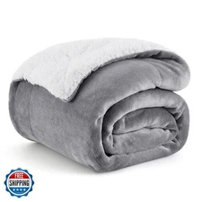 Bedsure GentleSoft Sherpa Fleece Throw Blanket for Couch - Thick and Warm Chr