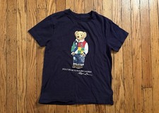 Polo Ralph Lauren Navy Blue Preppy Polo Bear Shirt Kids Sz 7