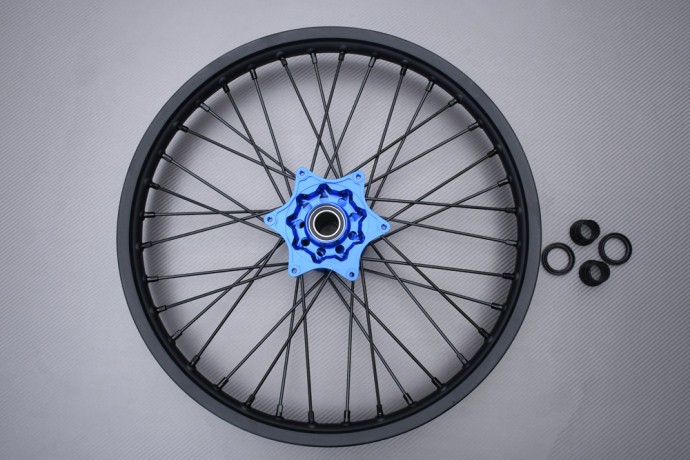 Roue avant bleue 21" enduro pour moto Husaberg TE 250