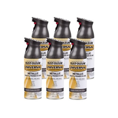 Rust-oleum Universal All Surface Paint Primer Black Stainless Steel Pack Of 6