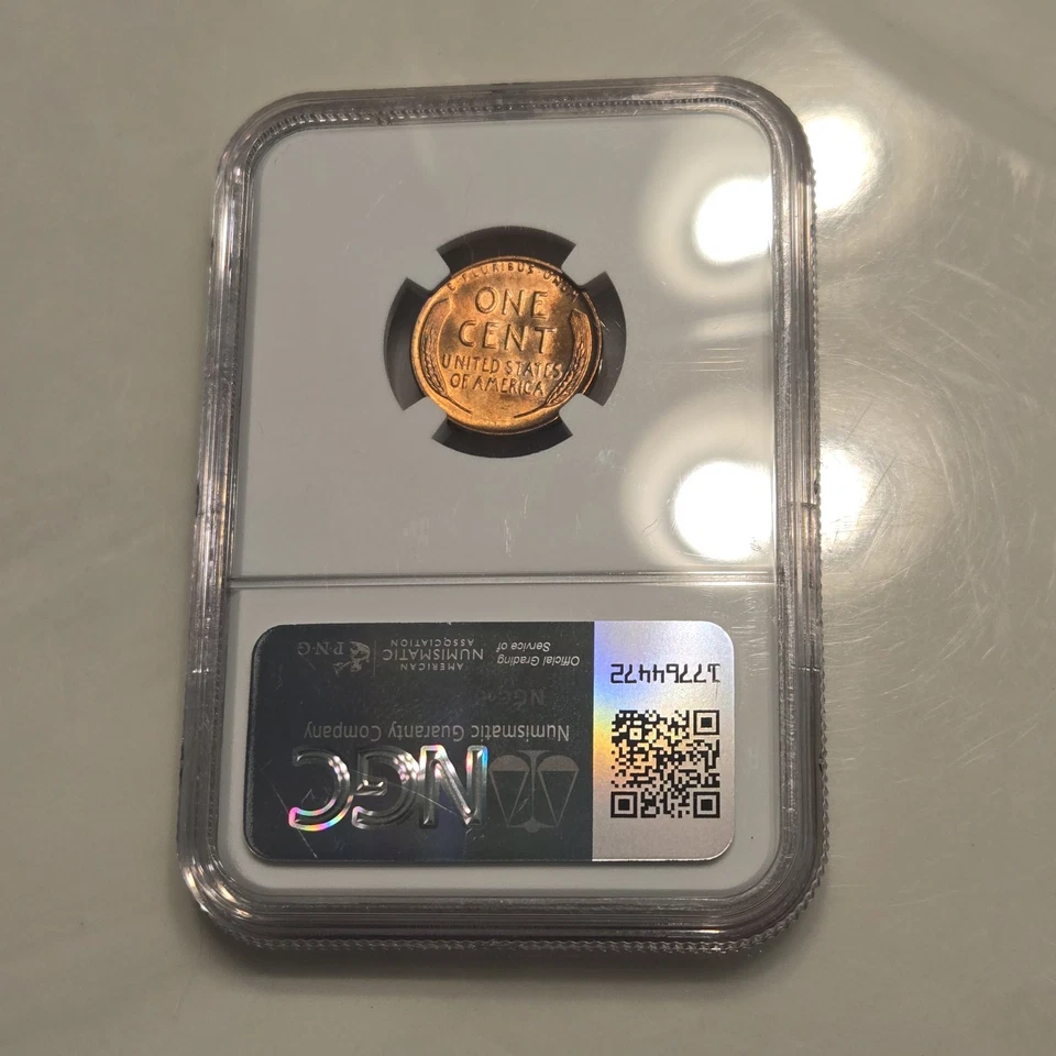 1954 D Lincoln Wheat Penny NGC MS 64 RB - Image 4 of 4