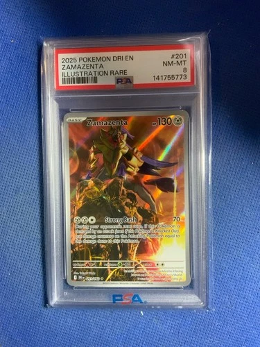 2025 POKEMON DRI EN-DESTINED RIVALS ILLUSTRATION RARE #201 ZAMAZENTA PSA 8