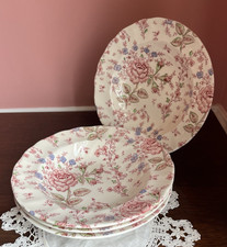 Johnson Brothers Rose Chintz Large Rim Soup Bowls Set of 4
