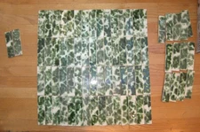 75 Antique Porcelain Fireplace Tiles, 1890 A E Tile Co, mottled green glaze