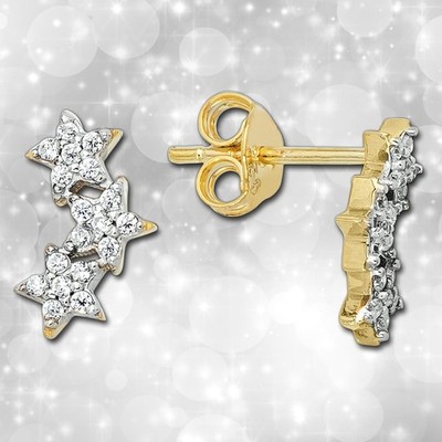 Balia Ohrstecker für Damen gefertigt aus 333er Gelbgold mit Zirkonia BGO0054GW