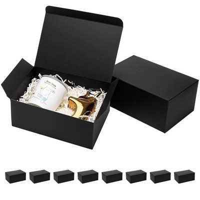 Black Gift Boxes with Lids 9x6x4 Inches 10 Pack Groomsmen Proposal Cardboard ...
