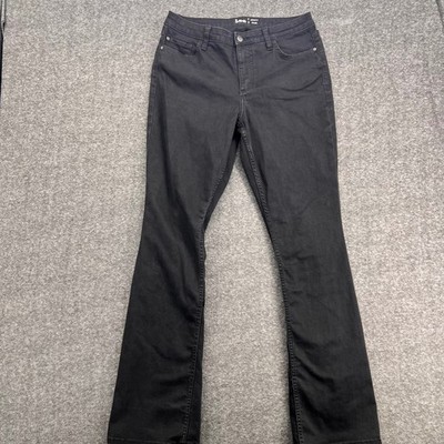Lee Womens Black Regular Fit Mid Rise Bootcut Jeans Size 14L Western Denim