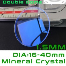 1.5mm Double Dome Blue AR Coated Watch Crystal Round Mineral Glass Lens 26-40mm
