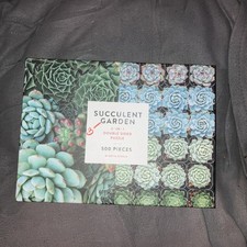 SUCCULENT GARDEN galison double sided - 500 PIECE PUZZLE 24 x 18 COMPLETE
