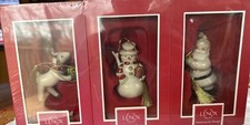 LENOX 3 Pack Reindeer, Snowman  Santa Ornaments NEW In Boxes  Sealed
