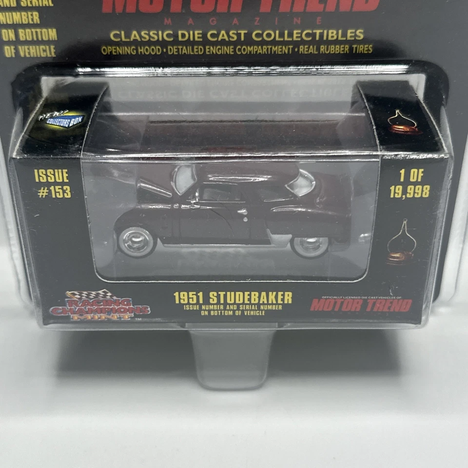 1998 Racing Champions Mint Motor Trend Series 1951 Burgundy Studebaker  NEW - Image 2 of 4