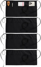 Utopia Wear 4 Pack Server Apron with 3 Pockets, Waist Apron for Waiter Waitre...