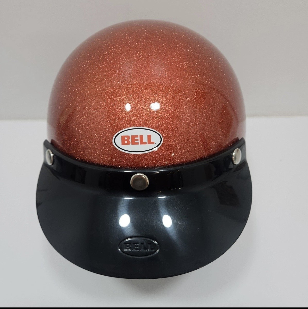 Bell Custom 500 Orange Flake Helmet - Medium DOT Open Face Retro