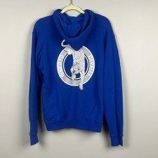 Roberto Cavalli Royal Blue Hoodie With Leopard SZ L