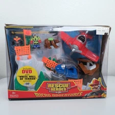 Vtg 2004 Rescue Heroes Micro Adventures Avalanche Mountain Playset Plane Snow