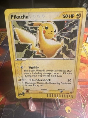 Pikachu 12 Blavk Start Promo E-reader Vintage Pokemon Card TCG_ Damaged