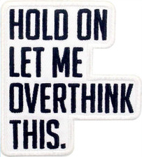 Embroidered Iron On/Sew On Patch, 2.6" x 3", Black/White