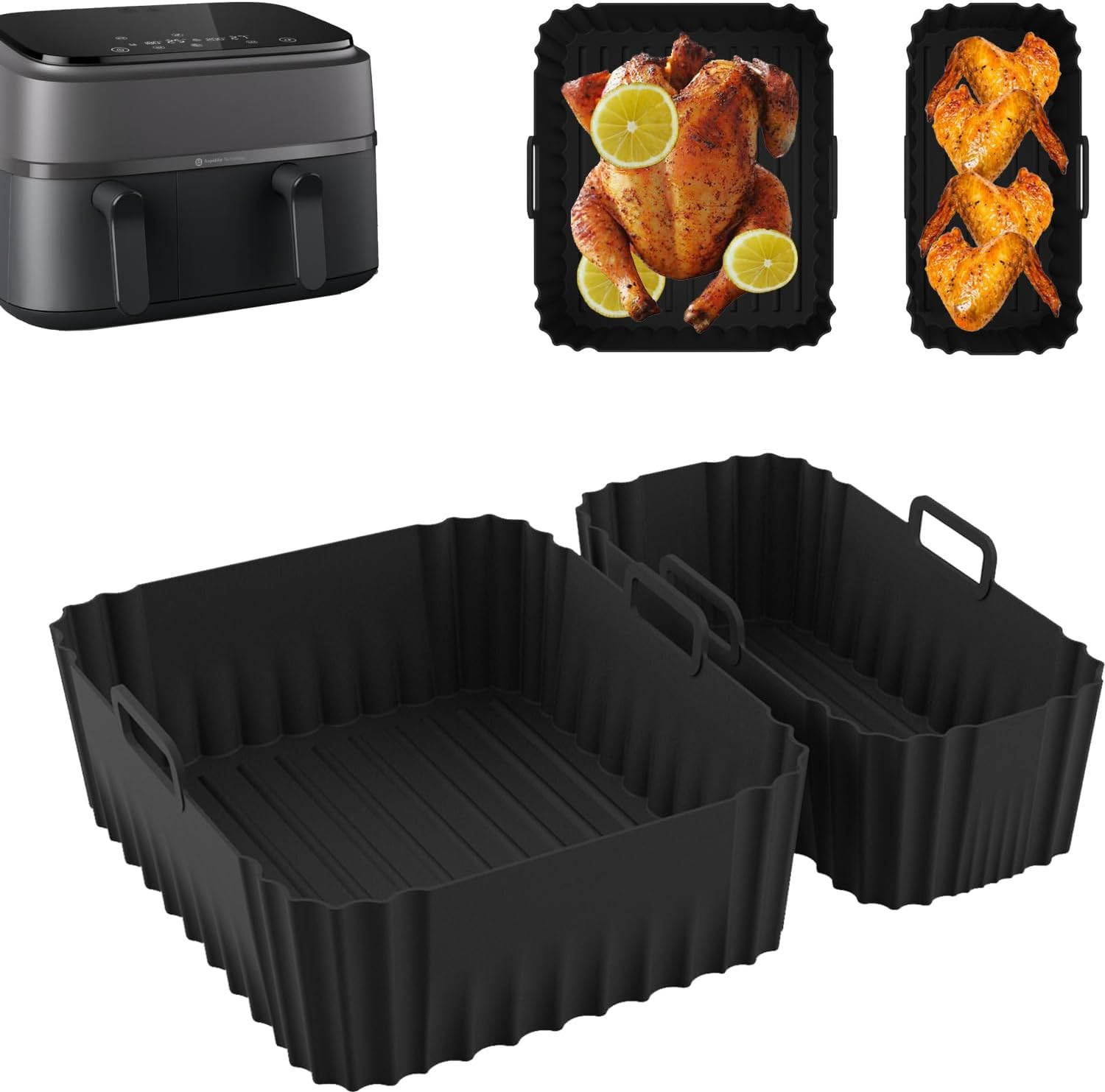 2 Pezzi Accessori Friggitrice Ad Aria per Philips Dual Basket Air Fryer 9L, Sili
