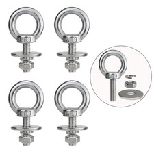 M8 Stainless Steel Eye Bolts with Nuts 4 Pack, 5/16" x 1" Lifting Ring Eye Bolt