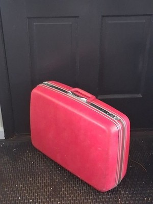 Vintage TRAVEL READY SAMSONITE Red Silhouette Hardcase Suitcase- CLEAN  23 x 17