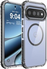 Strong Magnetic Clear Black Case for Google Pixel 11 Pro XL, Slim Shockproof Des
