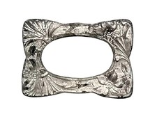 Antique Art Nouveau Floral Ornate 1900 Buckle Fine Pewter Belt Shoe Accessory