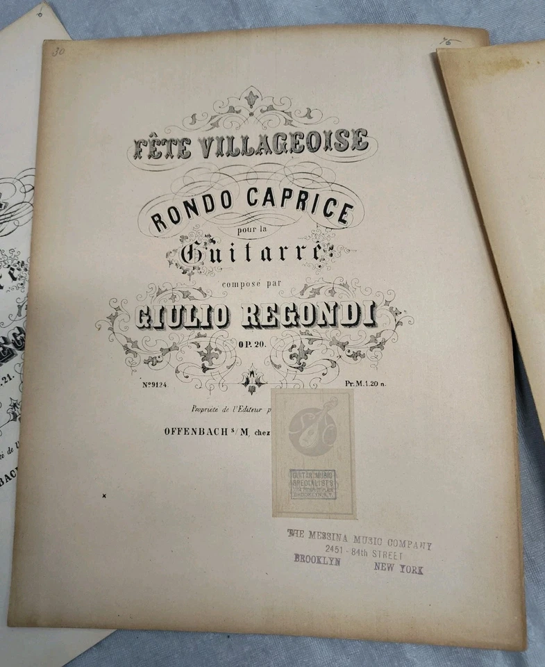 Rare Giulio Regondi Op. 19 20 21 22 23 Antique Sheet Music Set Classical Guitar - Image 3 of 4