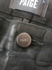 Paige Size 31 Black Mayslie Zip Ankle Jogger Mid Rise Fog Luxe Coating — photo 3