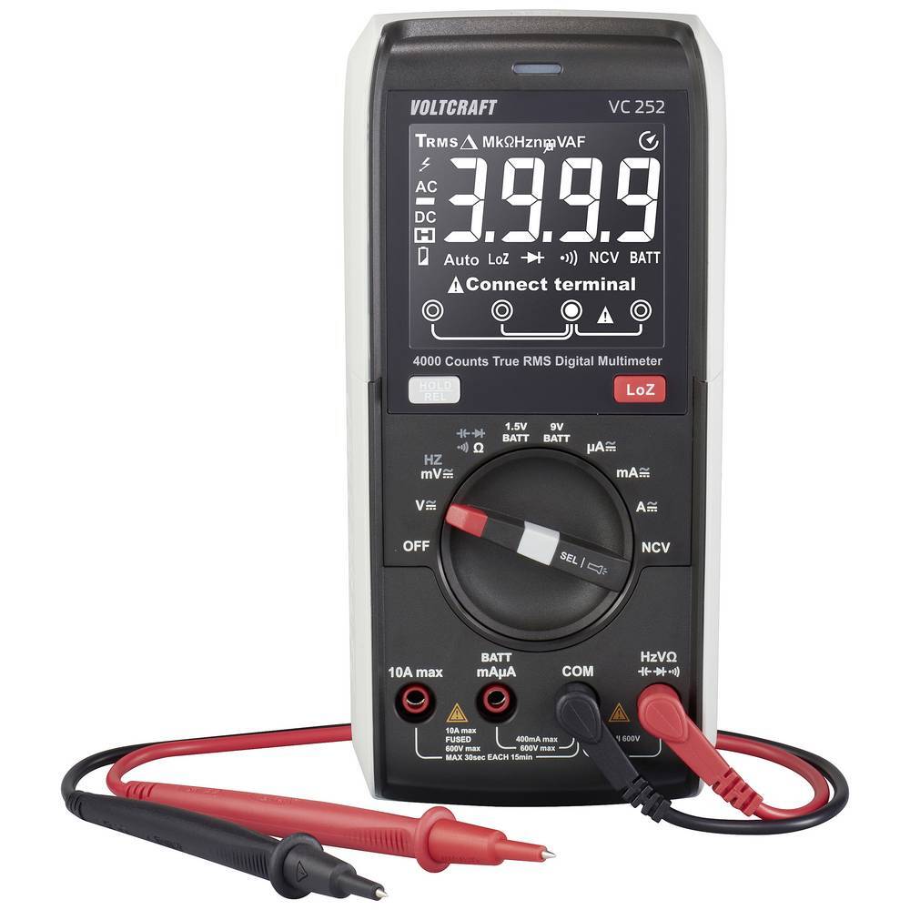 VOLTCRAFT VC252 Hand-Multimeter digital CAT III 600 V Anzeige (Counts) 4000