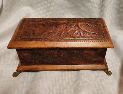 leather dresser box Wood and Leather Cabinet