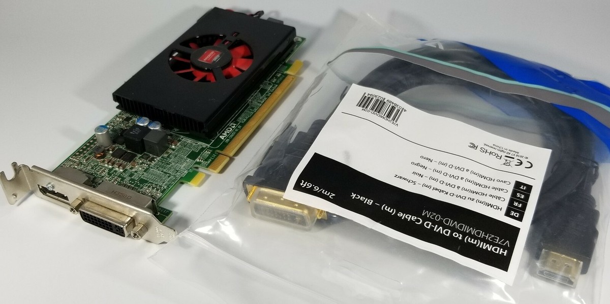 Dell AMD HD 8570 1GB Displayport DVI HDMI Cable Low Pro Video Card