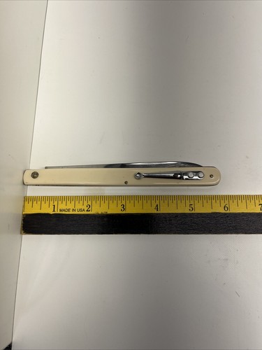 ULSTER Pocket Knife 5-3/4” Stainless Steel Made In USA Cream White - Picture 9 of 12