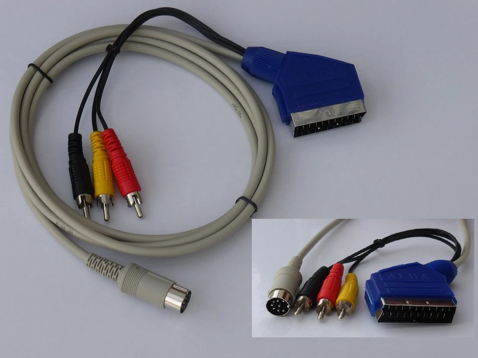 Commodore C64/C128 Kabel universal S-Video+Composite 1,5 Meter.