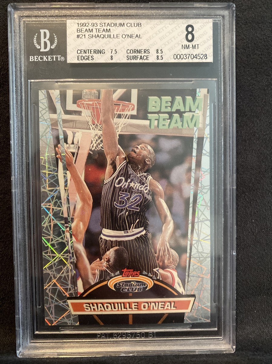 1992 Stadium Club Beam Team Shaquille O'Neal Rookie Card BGS 8