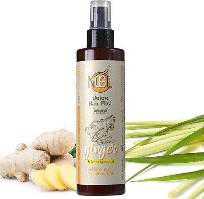 NGGL Vegan Detoxifying Purifying UVA DETOX Hair Mist 200ml Ginger Lemon 02/24