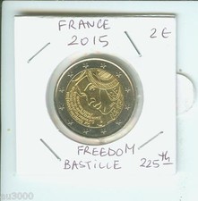 2015 FRANCE 2€ 225th Anniversary BASTILLE FETE FEDERATION FESTIVAL LIBERTY 2Euro