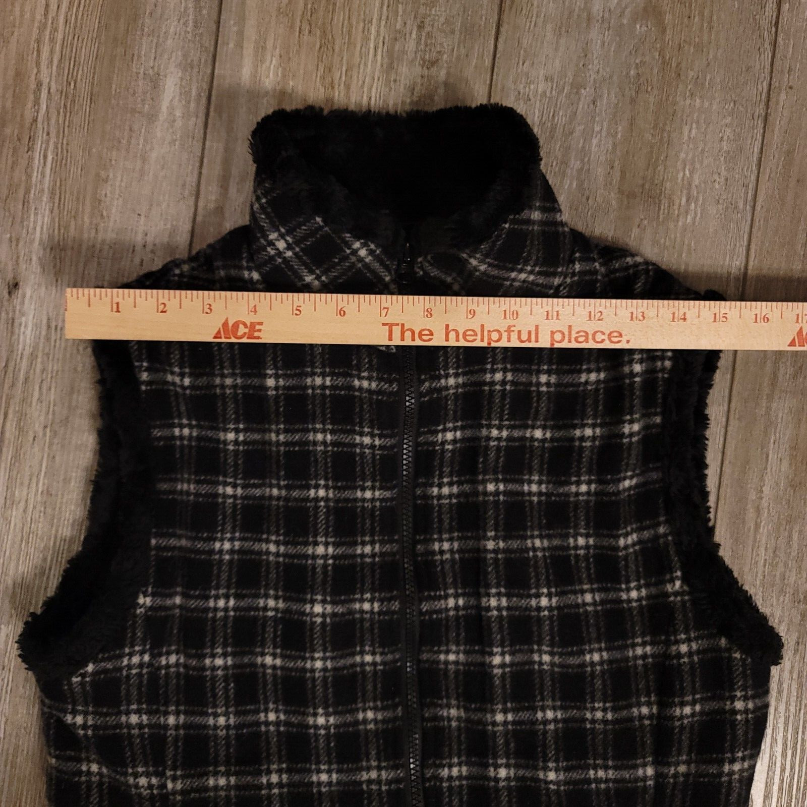 WOOLRICH Womens Size Small Buffalo Plaid Wool Sherpa Lined Vest Gilet Checks image 10