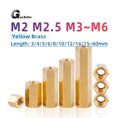 M2 M2.5 M3 M4 M5 M6 Brass Stud Connectors - Long Nuts Hex Connector Motherboard