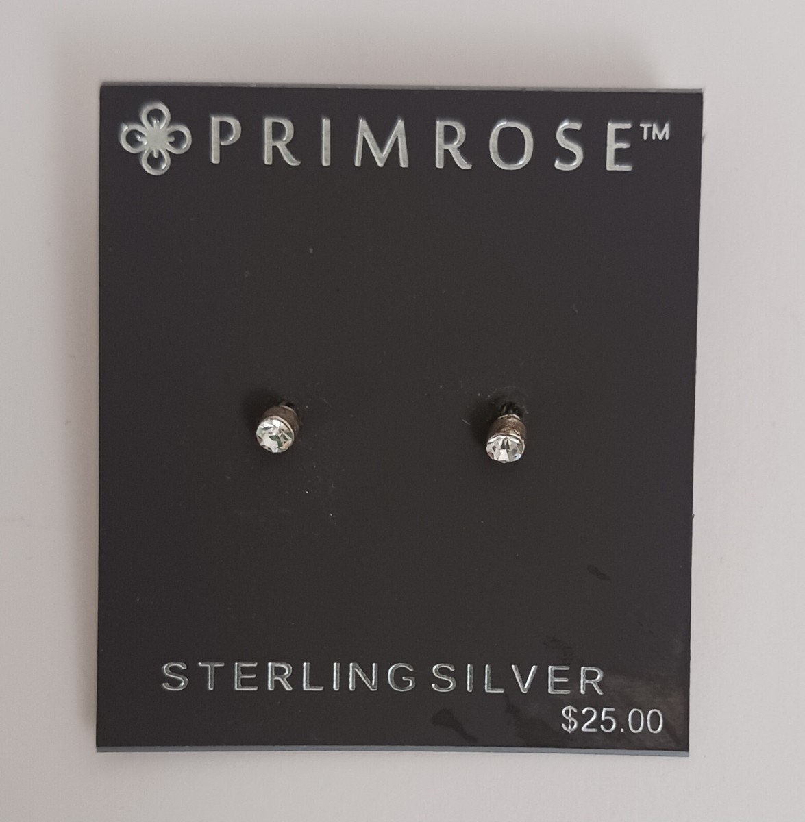 Primrose Cubic Zirconia Sterling Silver Pierced Earrings for
