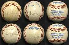 Cal Ripken Jr signed AL Lee MacPhail baseball rare rookie auto Bumbry Shelby COA