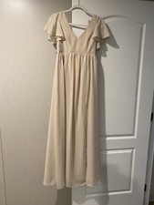 Birdy Grey - Hannah Empire Dress - Chiffon Neutral Champagne - XS