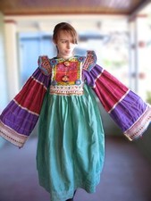 Antique VTG Kuchi Afghanistan Tribal Turkmen Turkomen Elaborate BEADED DRESS