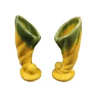 Set Of 2 Shawnee Miniature Cornucopia Vase Yellow Vintage Pottery USA