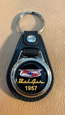 1957 LEATHER BELAIR KEYCHAIN WITH GOLD  LETTERING