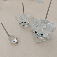 Swarovski Crysta Set Of Three field mice in excellent condition discontinued