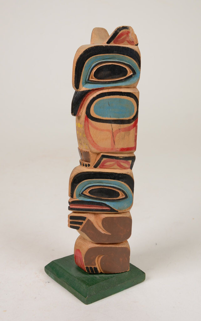 Vintage Northwest Coast Model Totem Pole Fox over Rabbit 20th Century 6 ...