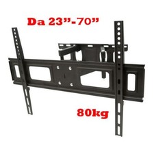 STAFFA PORTA TV MONITOR DA 23"42"46"50"55"60"70" POLLICI SUPPORTO PARETE BRACCIO