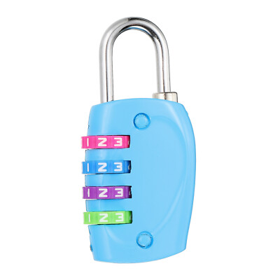 Combination Lock, 4 Digit Padlock Locker Lock, Blue with Colorful